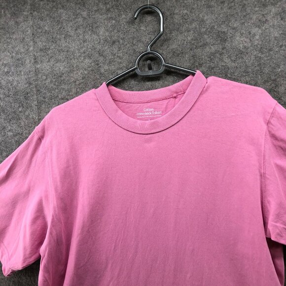 GU (Uniqlo) Cotton Crewneck T Shirt Mens L Pink Short Sleeve Solid - Picture 3 of 8